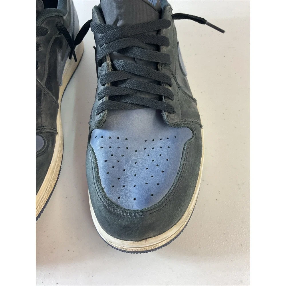 Men's Nike Air Jordan 1 Retro Low OG Black Mystic Navy White Box Size 13